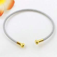 C-Shaped Elastic Adjustable Screw Open 3mm Bangle, Fashionable European & American Style, Suitable For Beads, DIY Bracelets & Jewelry - Woven Elastic Bracelet - View 21
