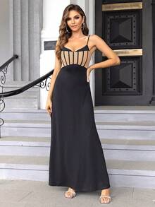 Joyfunear Váy maxi xẻ tà thắt eo cho nữ - màu đen - Xem 7