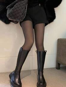 黑色不透明连裤袜，显腿型，保暖内衬，不透，加厚踩脚连裤袜，适合秋冬季女性穿着，带保暖内衬 - 彩色 - 查看 16