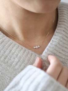 1 chiếc vòng cổ bạc Sterling S925 hình cỏ ba lá Zirconia, vòng cổ mặt dây chuyền mini 3 bông hoa tinh tế dành cho nữ, vòng cổ choker thời trang và đa năng, quà tặng - Cỏ bốn lá - Xem 5