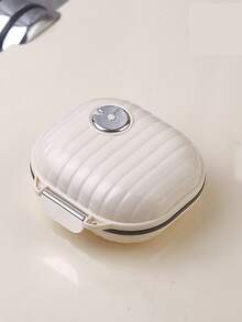 1pc Portable Shell Shaped Pill Case, Modern PET Medicine Storage Box, Suitable For Home Use, Essential For Holidays And Travel - White - View 14