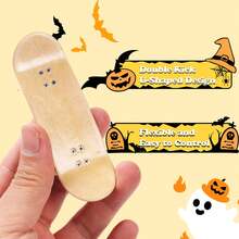1pc Professional Finger Skateboard With Anti-Slip Pad, High-Quality Wooden Construction, Durable, Halloween Pumpkin Design, Suitable For Beginners And Experts, Great Gift For Halloween And Christmas - Multicolor - View 4