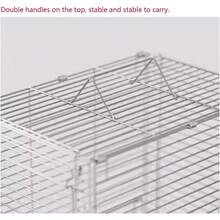 Jaula para pájaros Parrot Stainless Steel Folding Cage Outdoor Bird Cage Transport Portable HandHeld Cage Jaula para pájaros para Mascotas Green - Verde - Ver 5