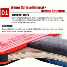 2pcs KOKUTAKU Professional Table Tennis Racket Set, 5-Star Table Tennis Racket, High Rebound Rubber Paddle - Black - View 2