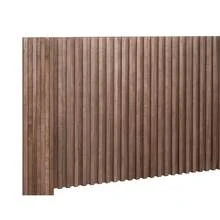 Queen Size Platform Bed Frame, Minimal Assembly Mid-Century Modern Bed, Walnut Finish Wood Bedroom Set With Vertical Slat Headboard - Gỗ nguyên khối - Xem 6