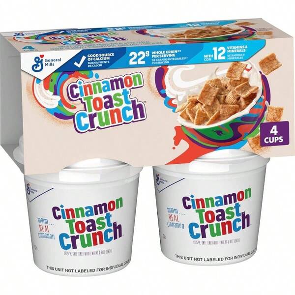 Breakfast Cereal, Crispy Cereal, Cereal Cups, 8 Oz 4 Count