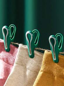20 Pcs Multi-Purpose Clips For Hangers, White Clothes Hanger Clips, Standard Plastic Hanger - Multicolor - View 4