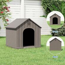 Dog House Outdoor Indoor, Weatherproof Insulated Dog House With Elevated Floor And Air Vents For Small To Medium Dogs,Easy Clean And Assemble (Grey1, 26.18''L * 24.02''W * 25.98''H) - 灰色1 - 查看 5