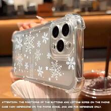 Snowflake Christmas Christmas Gift Snowflake Pattern Transparent Phone Case For  17,16,15,14,13,12 /  16,15,14 Plus /  17,16,15,14,13,12 Pro /  17,16,15,14,13,12 Pro Max /  17 Air /  11 / 11 Pro Max, Shockproof Soft Back Case - Perfect Holiday Gift, Seasonal Gifts, Holiday Accessories, Decorative Design, Flexible Materials, Tech Enthusiasts Holiday Decoration, Fashion Protective Case, Decorative Box, Flexible Material,  Phone Case, Gift Shopper, Fashion Enthusiast GIF-FOR-YOU Snowflake - Màu be - Xem 4