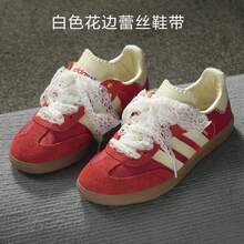 2PcsKorean Lace Bowknot Lace-Up Shoes With Elastic Lace Shoelaces In Black And White - White - View 5