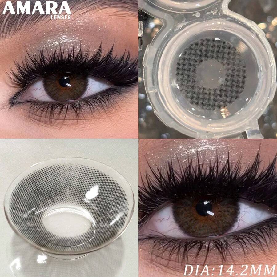 AMARA 黑色隱形眼鏡，自然外觀，藍色隱形眼鏡，灰色隱形眼鏡，棕色隱形眼鏡，聖誕派對隱形眼鏡