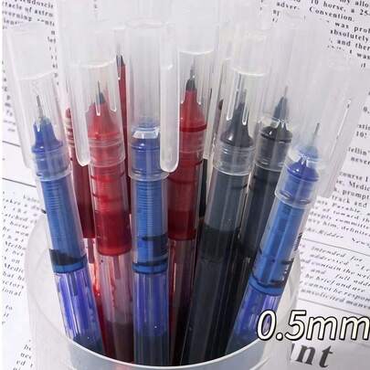 5支/10支/20支装速干中性笔套装，0.5毫米黑色、蓝色、红色墨水，哑光黑色中性笔，超细笔尖，书写流畅，防晕染，带笔夹，适用于办公和学习用品，签名笔，办公文具，钢笔，圆珠笔，学生用笔，笔，学习用品，可爱笔，适合女性/学生，办公桌用品，送给家人和朋友的礼物
