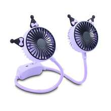 Ventilador de Cuello Diseño Orejitas Bonito y Cute - Flexible, Silencioso y Recargable PLAYBOX TM21 - Negro - Ver 2