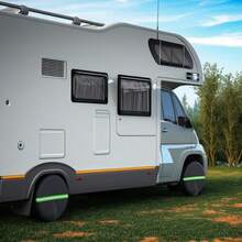 2/4pcs Reflective Tire Covers, Waterproof Spare Tire Storage Bags With UV Protection, Suitable For Trucks, Trailers, Campers And RVs