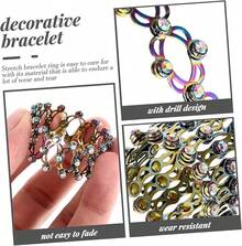 2 En 1 Anillo Piedra Del Zodíaco Cadena Chapada En Oro Collar Pulsera Mal De Ojo Anillos De Apilamiento De Oro os De Rosario Joyas Encantos o De Dedo Cobre Plateado - como se muestra-2 - Ver 6