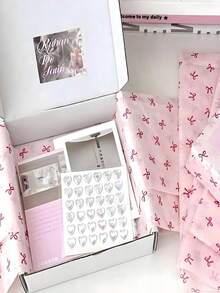 10 tờ giấy gói quà họa tiết nơ hồng, giấy gói quà in hình nơ dễ thương, giấy trang trí nghệ thuật, thích hợp làm quà tặng Ngày của Mẹ, sinh nhật, tiệc cưới, đồ thủ công DIY. - Hồng - Xem 4