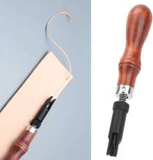 Yctze Ranuradora de Empuje Ajustable Tipo V, Herramienta de Gubia Artesanal de Cuero con de Madera para Ranurar, Ranurar, Cortar, Puntar Puntadas, Herramientas y Suministros de - 1 - Ver 4