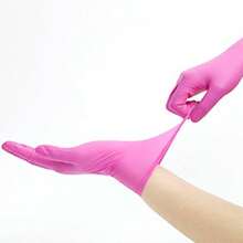20/50/100pcs/Pack Disposable Rose Red Nitrile Gloves, Suitable For Embroidery, Manicure, Hair Styling, Painting, Dishwashing, Cleaning, Home Kitchen And Bathroom Cleaning. - Hot Pink - View 8