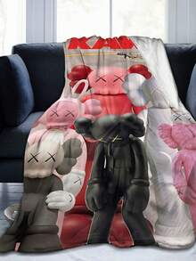 1Pc Kawss Kawaii Kaw Blanket Anime Lovers Gift Idea - Luxuriously Soft Flannel Blanket For Couch, Camping & Travel Adventures - màu đen - Xem 1