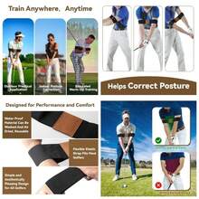 Swing Trainer Aid, Swing Correcting Arm Band, Swing Aid Trainer, Trainer Right Left - Handed Players - Black - View 2