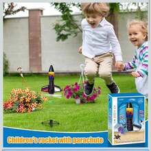 Lanzador de cohetes, 200 pies de altitud de vuelo, kits de cohetes modelo con juego de lanzamiento, cohete volador ultra alto, juguete de cohete, juguetes para niños al aire última intervensión - Negro - Ver 8