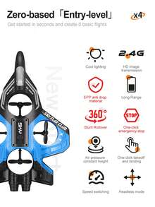 4DRC Máy bay không người lái S83 điều khiển từ xa mới nhất năm 2026, cung cấp lựa chọn giữa điều khiển bằng tay cầm và điều khiển từ xa cảm biến trọng lực. Nó được trang bị hệ thống cất cánh và hạ cánh một nút bấm, chức năng cuộn 360° và chức năng bay lơ lửng. Nó cũng là máy bay chiến đấu bằng xốp EPP/trực thăng lượn phát sáng, đồ chơi cho bé trai và bé gái. - S83 màu xanh - Xem 7