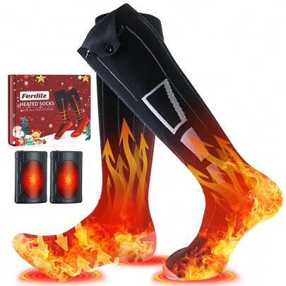 Heated Socks For Men Women, Upgraded 9000mAh Rechargeable Electric Heated Socks, Warmth Up To 14 Hours, 4 Heating Settings, Washable Electric Thermal Warming Socks For Hunting Camping Skiing