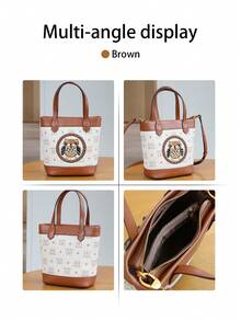 2025 Herbst/Winter Neue Retro Farbblock Korbtasche, modische luxuriöse vielseitige Schulter Umhängetasche mit Kette, exquisite Eule Stickerei Eimer Tasche - Verschiedenfarbig - Übersicht 4