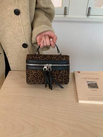 Leopard Print Shoulder Bag, Crossbody Bag, Handbag For Women