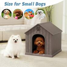 Dog House Outdoor Indoor, Weatherproof Insulated Dog House With Elevated Floor And Air Vents For Small To Medium Dogs,Easy Clean And Assemble (Grey1, 26.18''L * 24.02''W * 25.98''H) - 灰色1 - 查看 3