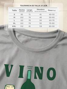 camisetas estampadas mujer, camisetas casuales para mujer, Camiseta Vintage de Mujer con Estampado de Vino y Uvas - Top Casual de Verano de Manga Corta y Cuello Redondo con Diseño de Vino y Uvas, Tejido Ligero y Transpirable, Perfecta para Ropa Casual, vintage, blusas para mujerEs un gran regalo para la familia, los amigos, los novios y las novias - Gris - Ver 3