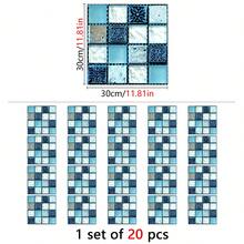 20pcs Mosaic Tile Stickers, Thick PVC Wall Decals, Waterproof And Oil-Proof, Suitable For Bathroom, Kitchen Backsplash
