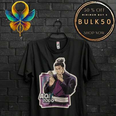 Regalo de C-Amisa de cosplay de Aoi Todo, póster de JJK, aretes de JJK, C-Amisa de G1eto Suguru, mercH-andising de RyoM-en Sukuna, póster de Toji Fushiguro para Megumi, Pin de S-atoru GojoCamiseta de cuello redondo 100 % algodón de 220 g para mujer. Adecuada para todas las personas, ya sean mujeres o hombres. Tejido duradero de alta calidad apto para todas las estaciones, suave al tacto pero diseñado para durar. Tops transpirables. Conjuntos de otoño para mujer. Conjuntos de vacaciones para mujer. Disfraz de Año Nuevo para mujer.