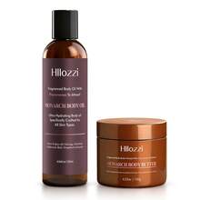 Hllozzi King And Monarch Body Butter & Body Oil / 120ml / 4.06 Fl.Oz & 120g / 4.23 Fl.Oz Enriched With Camellia Extract, Deeply Moisturizes And Hydrates Skin, Long-Lasting Fragrance, Suitable For All Body Parts. Women's Body Care Set, Suitable For All Skin Types, Gentle And Moisturizing. Christmas Gift Set For Women. - 棕色 - 查看 14
