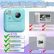 W&O Instant Print Camera With 3 Rolls Print Paper, 1080P HD,2.4 Inch Screen, Selfie Video, USB Cable/Color Pen/Bag/ Included, Christmas Gifts - Instant Print Camera Blue - View 4