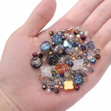 210 piezas de cuentas de vidrio, cuentas retorcidas, cuentas de rombos puntiagudos, cuentas planas, cuentas pequeñas, cuentas sueltas chapadas, materiales para hacer joyas DIY para encantos de teléfono, collares, aretes, llaveros, bolsos