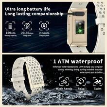 LIGE Fashionable New Smart Bracelet, Screen-Less Design, Waterproof, Multiple Exercise Modes, Exercise Tracking Records, Sleep Monitoring - Beige F - View 8