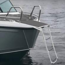 SENDERPICK Foldable Boat Ladder Stainless Steel Ladder Steps Boat Ladder - Silver - View 3