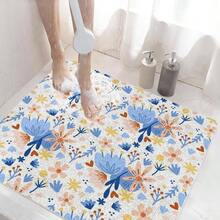 - Tapete de bao de PVC antideslizante sin ventosas, 16x 24 pulgadas, tapete de ducha para superficie de baera texturizada, bao, bao, secado rpido - 24" x 16" (Rectangular) + Azul Rosa - Ver 2