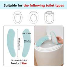 Funda de asiento de inodoro suave y gruesa de tamao mediano, lavable, cojn de asiento de inodoro con espuma viscoelstica, se adapta a la mayora de tapas de inodoro para bao, fcil instalacin y - Turquesa - Ver 4