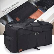 120L Travel Duffle Bag For Men 34 Large Duffel Bag For Travel With Shoe Compartment Foldable Collapsible Overnight Weekender Bag Gym Bag For Men Women Waterproof And Tear Resistant Black 120L - Black - View 6