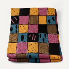 Nightmare Before Christmas Sally Patchwork Print Flannel Throw Blanket - Cozy All Season Soft Blanket For Couch, Bed & Halloween Decor | Ideal Gift For Gothic Fans, Movie Lovers & Spooky Season Enthusiasts - 白色 - 查看 2