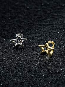 1pc Gold Hollow Star Grillz - Minimalist Hip Hop Style Unisex, Suitable For Daily Wear And Christmas Gift - Multicolor - View 4
