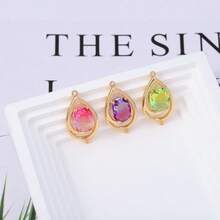 5/10 chiếc Mặt dây chuyền hình thoi đôi bằng ren đính đá Zirconia mạ vàng 14K thời trang, thích hợp làm trang sức DIY và phụ kiện trang trí, phù hợp cho bông tai, kẹp tóc, vòng cổ, món quà hoàn hảo cho bạn bè, gia đình, thầy cô, người yêu, sinh nhật, các buổi họp mặt, đồ thủ công handmade. - Nhiều màu - Xem 8
