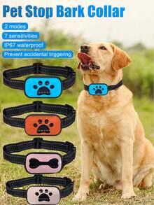 新款宠物止吠项圈，智能自动识别训练狗狗，电击止吠，可充电止吠项圈，人性化设计，操作简便，可调节尺寸，适合中小型宠物，狗狗用品