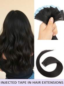 10 件隐形胶带接发，PU 皮纬纱，雷米真人发，直发机，12 英寸 16 英寸 20 英寸，适合女士