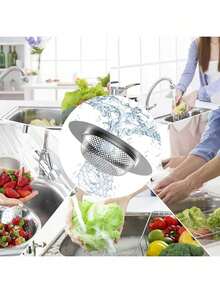 2个装厨房水槽滤网，水槽排水过滤器，水槽篮式滤网，4.5英寸不锈钢水槽排水滤网，厨房食物垃圾收集器 - 彩色 - 查看 9