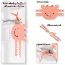 Soft Cartoon Door Quiet Lock Set Cushion Pad, Adjustable Silicone Door Latch Cover, For Noise Reduction, Soft & Comfortable, Suitable For Sleepers And Pets - Fits Most Doors, Home, Library, School Or Daycare - Multicolor - View 3