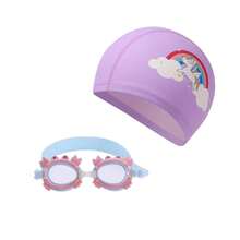 3-12 Years Old Kids Swimming Goggles Set, Includes Swimming Cap, Anti-Fog Anti-Leak Wide Frame Goggles, Professional Training Equipment Suitable For Pool, Beach, Water Park, Holiday Gift