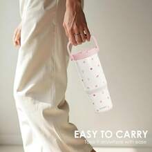 Pink Bow Stainless Steel Straw Lid Tumbler 30oz With Carry Handle For Women Girls, Insulated Travel Coffee Cup, Gift For Sports Outdoor Workout Christmas Birthday - 花的 - 查看 5